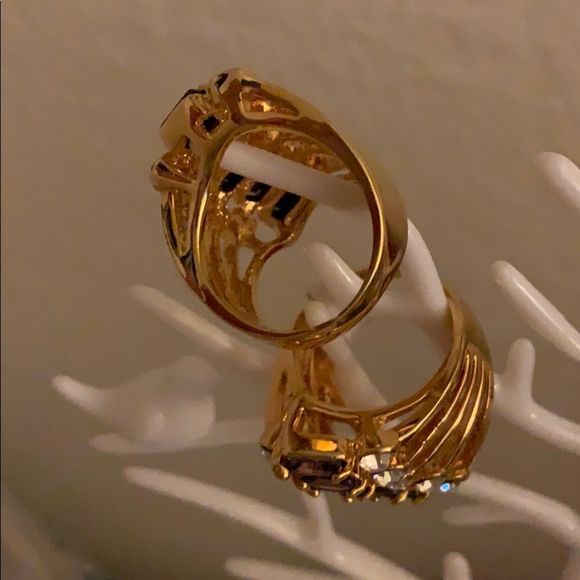 NWT Lavender/black gold statement cocktail ring - Picture 4 of 5